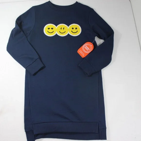 wonder nation | Dresses | Wonder Nation Blue Youth Girls Sweatshirt Dress  Size Long Sleeve Knit | Poshmark